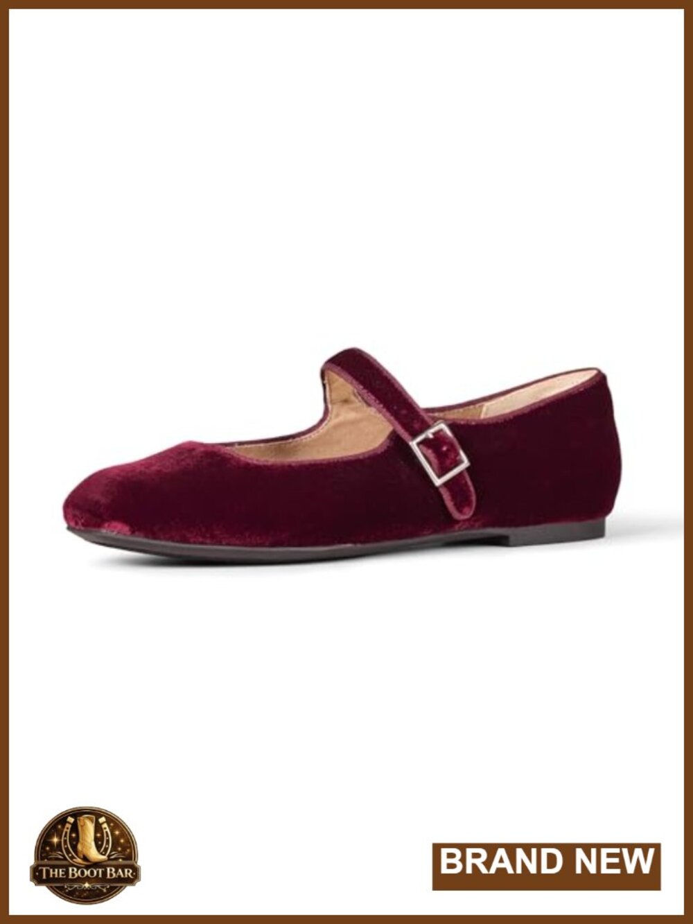 Square Toe Mary Jane Ballet Flats Faux Suede Memory Foam Casual Comfort